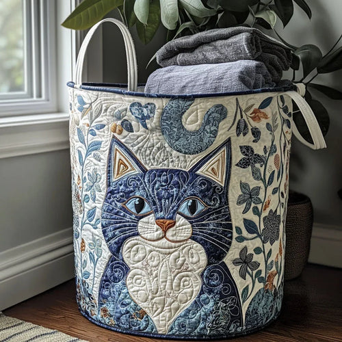 Inky | Indigo Cat Charm Laundry Basket