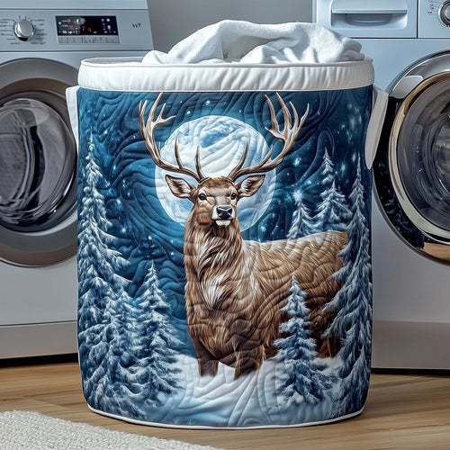 Blitzen | Moonlit Winter Stag Laundry Basket