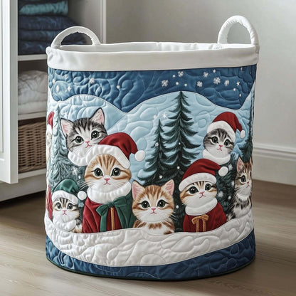 Kitty | Snowy Kitten Gathering Laundry Basket