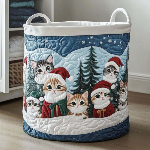 Kitty | Snowy Kitten Gathering Laundry Basket